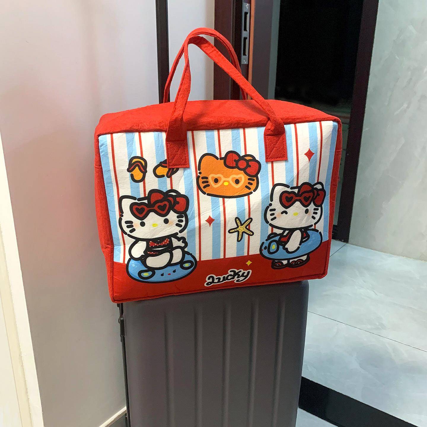 【旅行好物】哈喽kitty包短途旅行包女轻便出差行李袋便携拉杆包