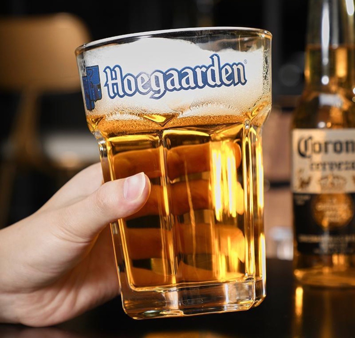 福佳白啤酒杯创意玻璃杯超大精