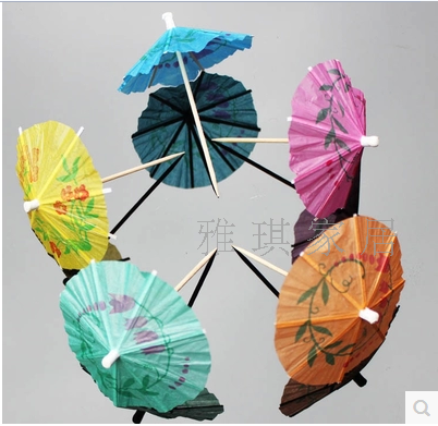 0支花纸伞鸡尾酒装饰艺术水果签