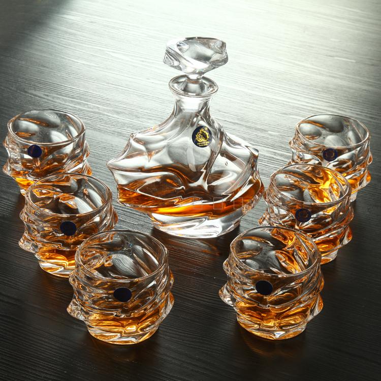 包邮 捷克进口水晶洋酒杯酒具套装 威士忌杯玻璃醒酒器红酒瓶酒樽