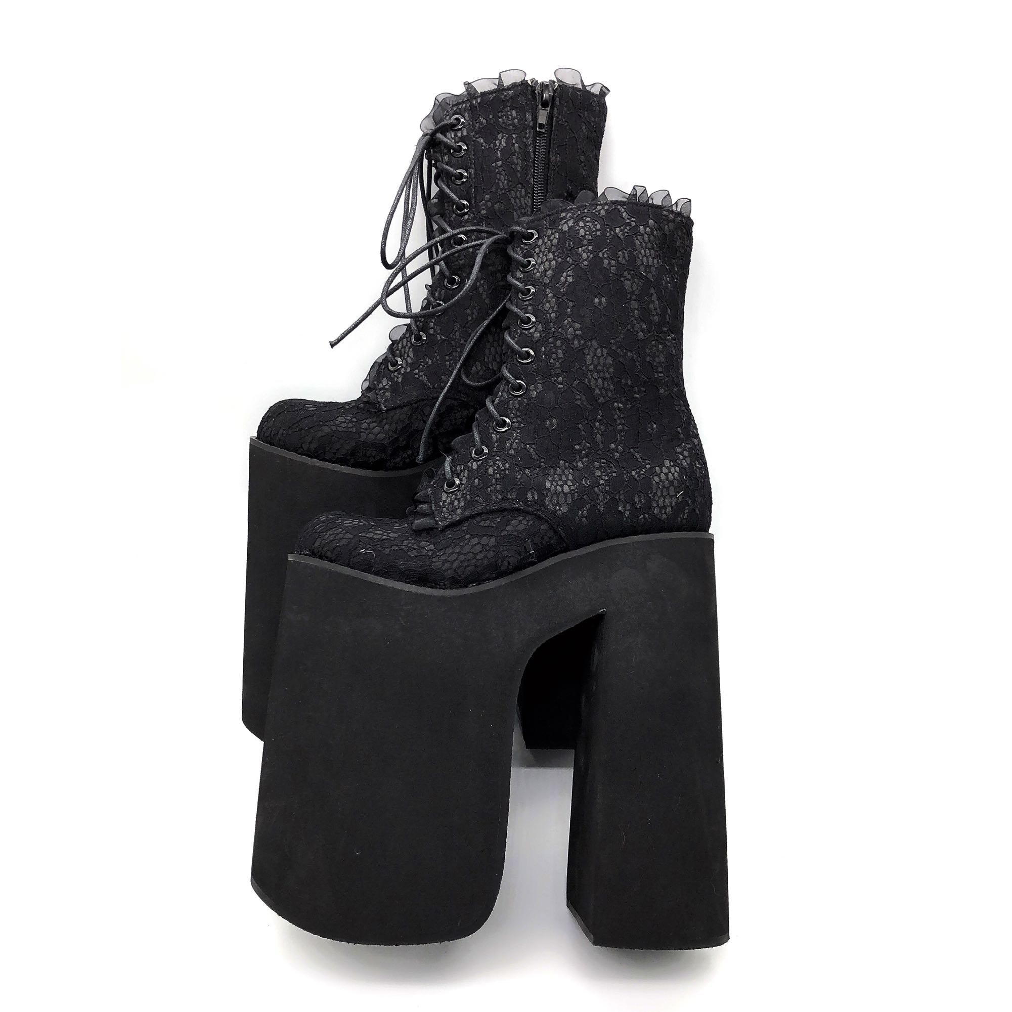 演出主持人厘米蕾丝松糕增高鞋