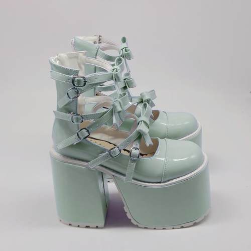 店主antaina可爱蝴蝶结粗跟