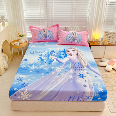 迪士尼纯棉女孩床笠公主冰雪奇缘