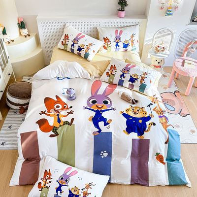 疯狂动物城兔子朱迪四件套全棉