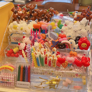 新款网红ins蜡烛小熊笑脸爱心花朵合集蛋糕选配【不可单独购买】