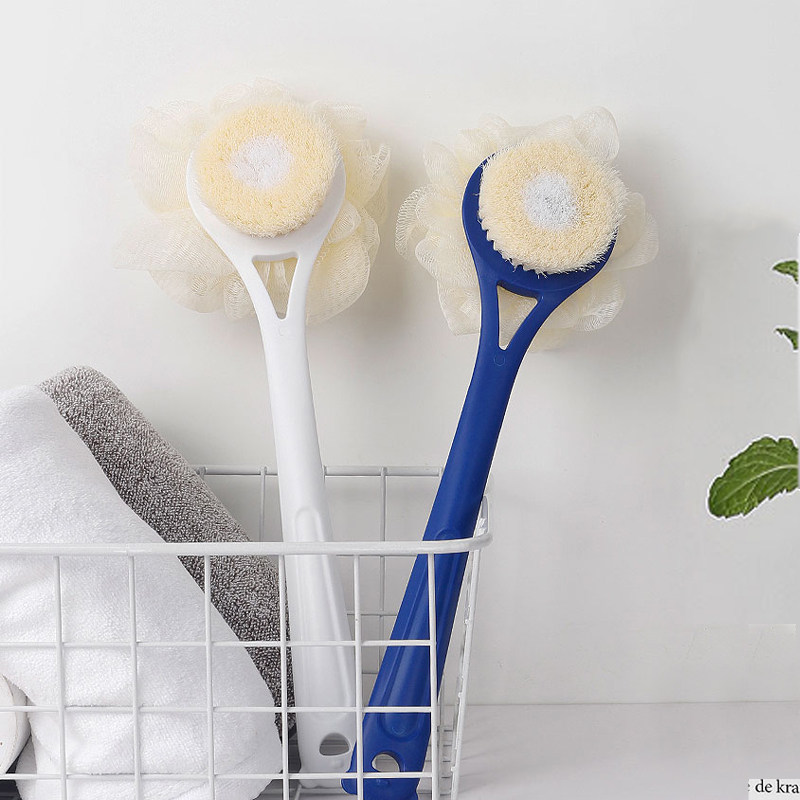 出口日本两用沐浴刷浴球洗澡刷软毛刷背不求人洗澡刷双面浴花搓澡