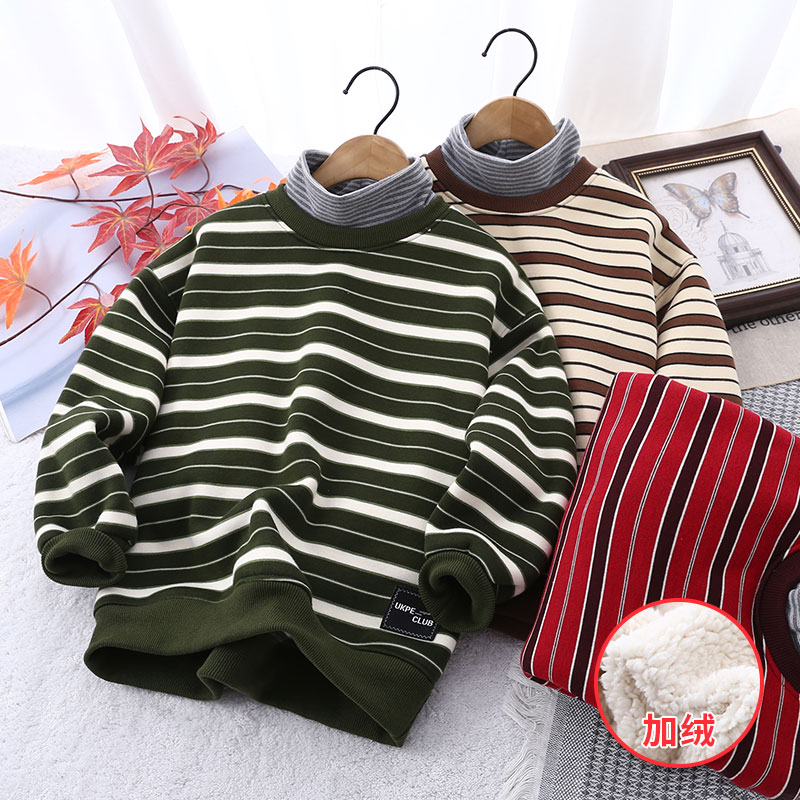 儿童羊羔绒中领加厚卫衣冬季新品