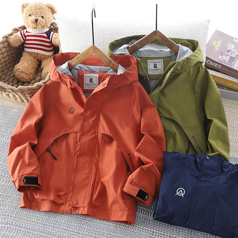 男童纯棉内里冲锋衣外套春秋新品