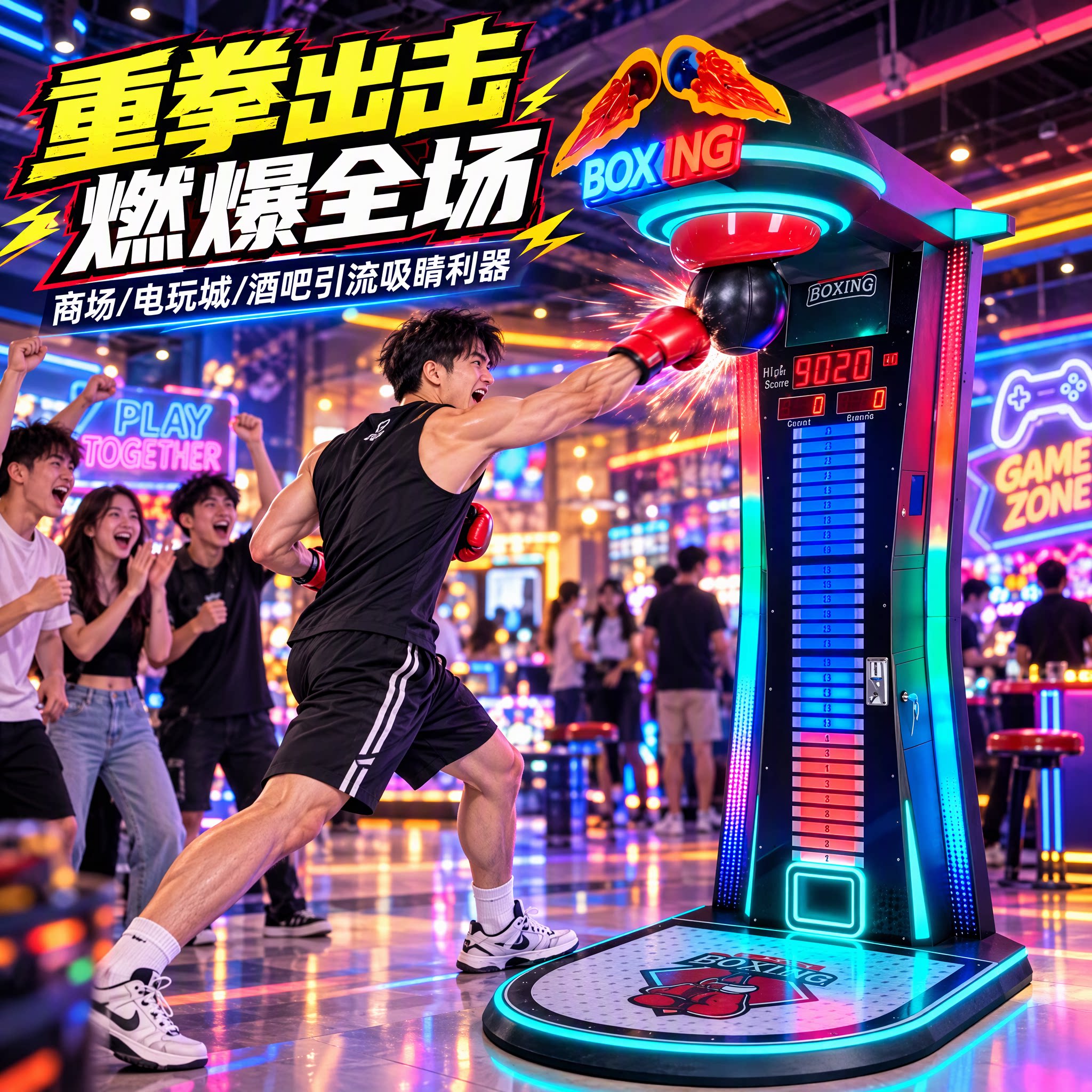 拳击力量测力机大型出口游戏机打拳机商用拳打脚踢龙拳机厂家