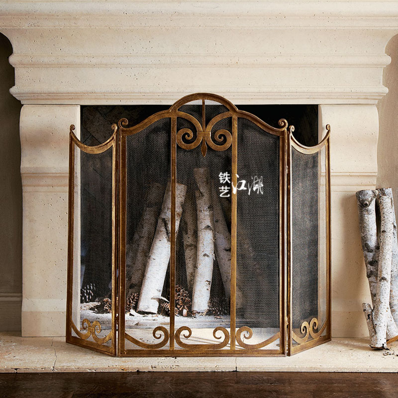 欧式金属做旧壁炉屏风装饰护栏