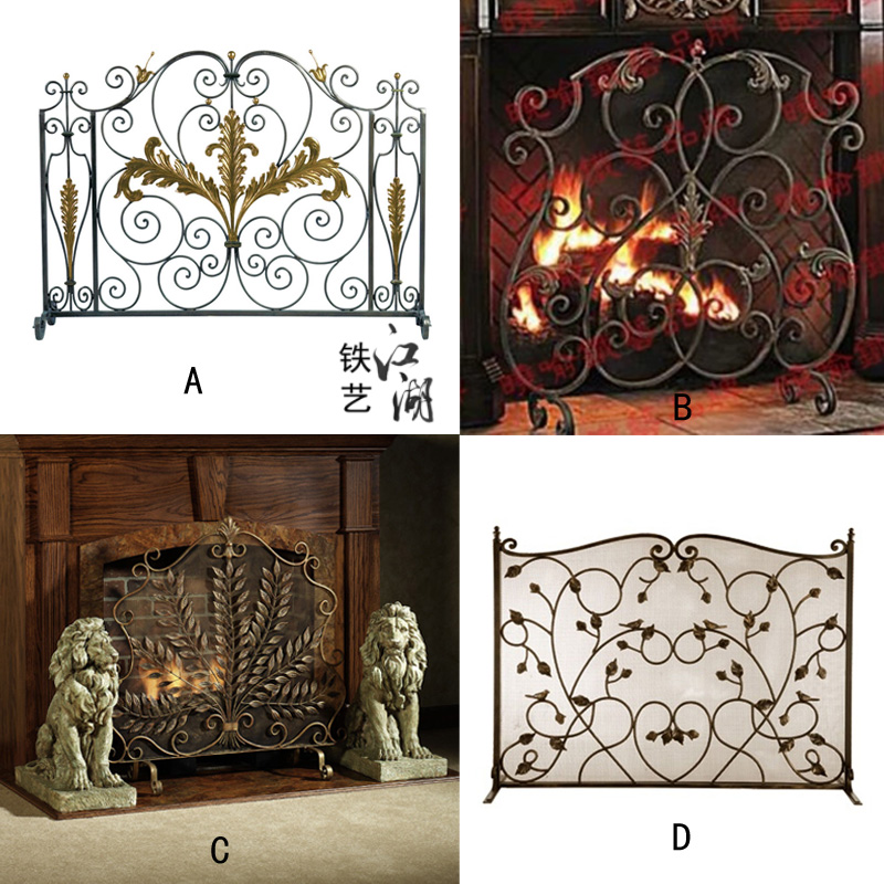 金色铁艺家用客厅落地创意壁炉