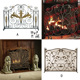 美式 金色铁艺壁炉屏风隔断家用客厅落地壁炉门创意防火护栏壁炉罩