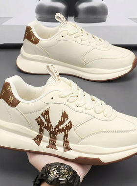 康亿情侣老花老爹运动鞋男女厚底软底小白鞋学生轻便休闲板鞋代发