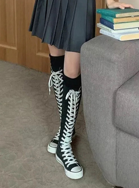 2023新款帮帆布鞋女内休闲鞋韩版百搭女式平跟鞋舞蹈拉链街舞鞋