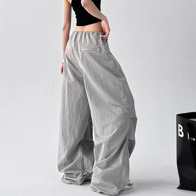 韩舞团辣妹速干工装裤女夏季薄款抽绳伞兵裤户外休闲运动直筒阔腿