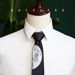 backyard黑色星球领带正装结婚派对主持年会典礼男士配饰圣诞礼物