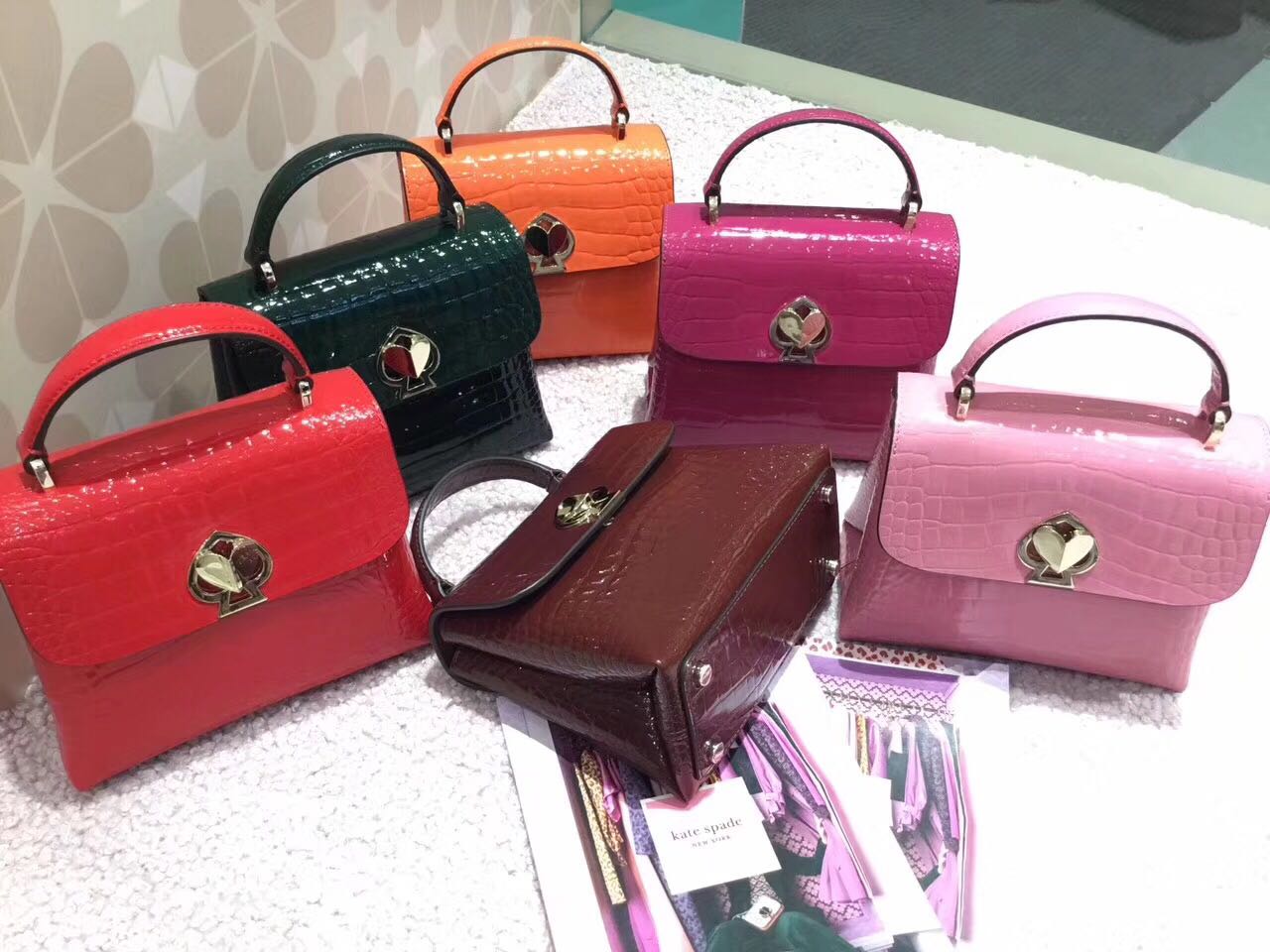 katespade石原同款链条包鳄鱼纹