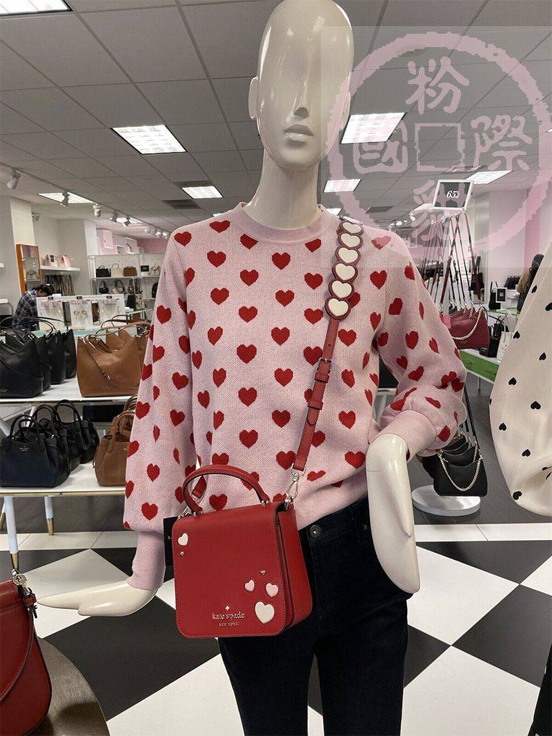 katespade单肩爱心印花小方包KS