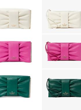 kate spade云朵大蝴蝶结WOC链条钱包手拿包斜挎包手腕包泡芙包KS