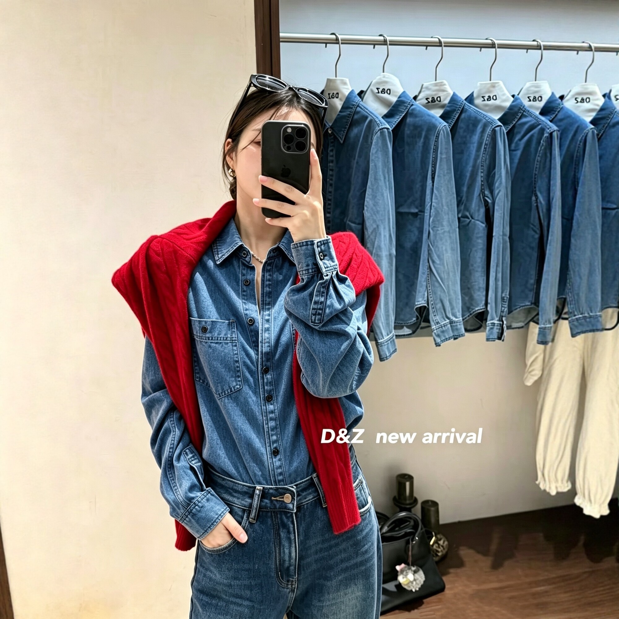 牛仔衣衬衫女长袖衬衣单排扣气质减龄显瘦洋气百搭小众显瘦宽松韩