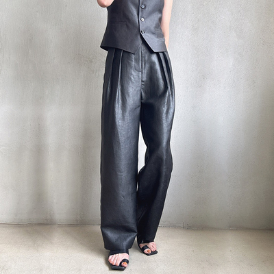 高腰时尚缓圆原创长裤西装裤宽松