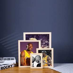 篮球周边生日礼物拼图库里科比詹姆斯欧文球星高档实木相框摆件男