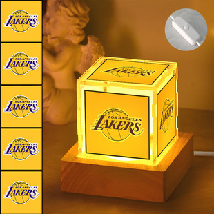 湖人周边篮球生日礼物小夜灯勇士快船太阳凯尔特人床头摆件纪念品