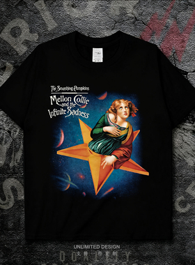 The Smashing Pumpkins乐队摇滚经典复古印花男女款纯棉短袖T恤夏