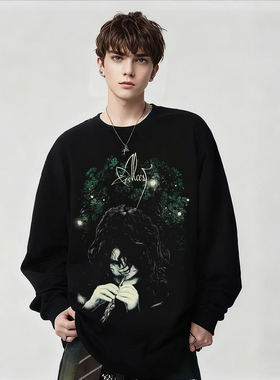 法国ALCEST阿尔塞斯乐队后黑金属印花暗黑摇滚纯棉长袖T恤春秋季