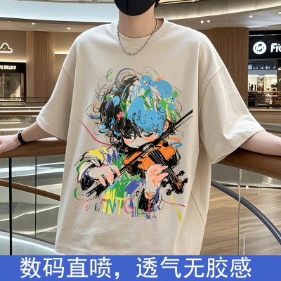 卡通夏短袖t恤男女情侣上衣新款