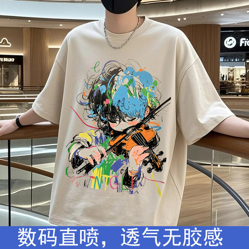 卡通夏短袖t恤男女情侣上衣新款