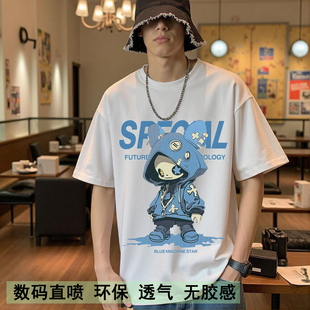 美式新款街头风恶魔ins印花青少年纯棉短袖t恤上衣夏季男生痞帅