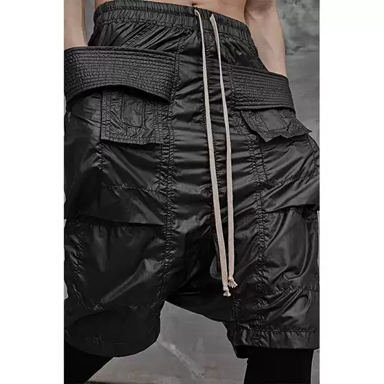 Pink Elephant American Dark Ro Style Double-Ring Shorts Workwear Five-Point Shorts Black Men's Trendy Casual Pants