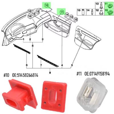 适用宝马 3 系 E46 E90 X E53车门仪表板装饰夹汽车固定卡扣20pcs