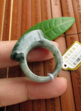 保真 带色款马安戒指19.9mm实物拍图76602天然A货缅甸翡翠玉