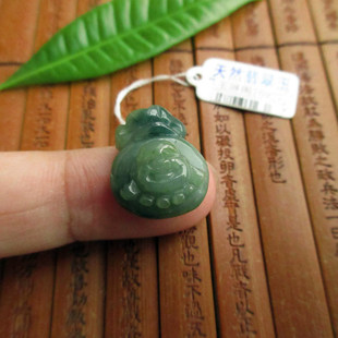 保真小个立体款佛袋钱袋小吊坠76927缅甸玉天然A货翡翠玉实物拍图