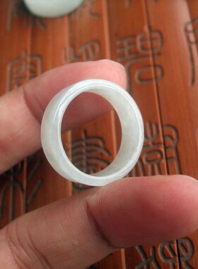 21054-5光面款平面指环薄款戒指指环大孔玉环缅甸玉天然A货翡翠玉