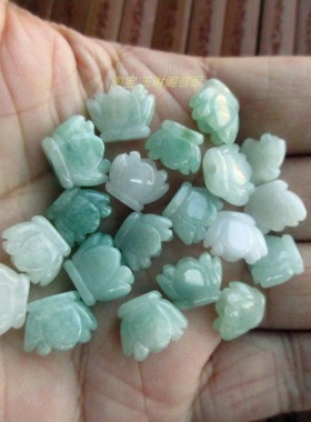 保真通孔款立体兰花迷你吊坠21755缅甸玉天然A货翡翠玉实物拍H28