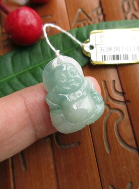 保真翡翠玉平安佛23mm纯天然A货缅甸玉74114实物拍图大肚佛玉琳阁