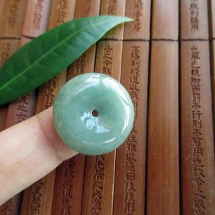 保真油绿色款 24mm小平安扣吊坠缅甸玉21749天然A货翡翠玉N33 22.5