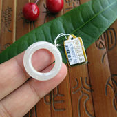 大环缅甸玉23mm天然A货翡翠玉大孔细条玉环吊坠面包圈玉扣D72752