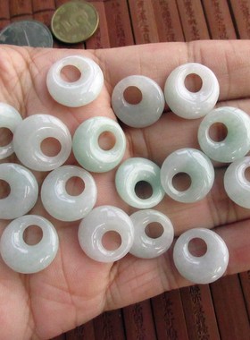 保真新款式月亮环玉环小吊坠21736缅甸玉天然A货翡翠实物拍图H37