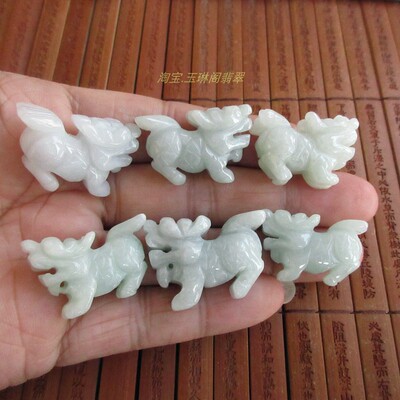 立体款麒麟吊坠21591玉琳阁实拍图缅甸玉天然A货翡翠玉送证书T13