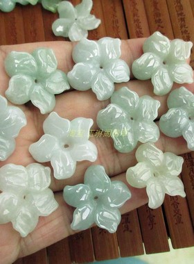 保真紫荆花坠子21452缅甸玉天然A货翡翠玉花朵可做手链用途实拍图