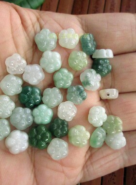 保真 直通孔款小梅花手链用迷你21789实拍缅甸玉天然A货翡翠玉H16