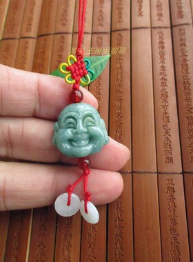 佛头保平安手机链 21229缅甸玉翡翠A货 佛头包挂链包挂饰品