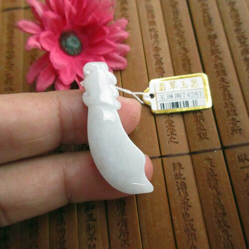 保真缅甸玉天然A货翡翠玉小关刀74281小玉刀吊坠玉琳阁实物拍图