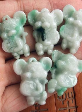 21166玉琳阁翡翠 实拍图缅甸玉天然A货翡翠玉 米其吊坠米老鼠吊坠