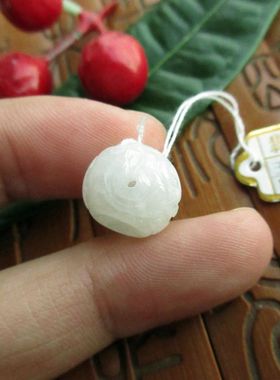 保真雕花镂空雕路路通小吊坠福字金钱珠73750缅甸玉天然A货翡翠玉