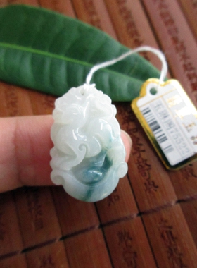 保真实拍图飘绿生肖狗小吊坠75522缅甸玉天然A货翡翠玉学生儿童款